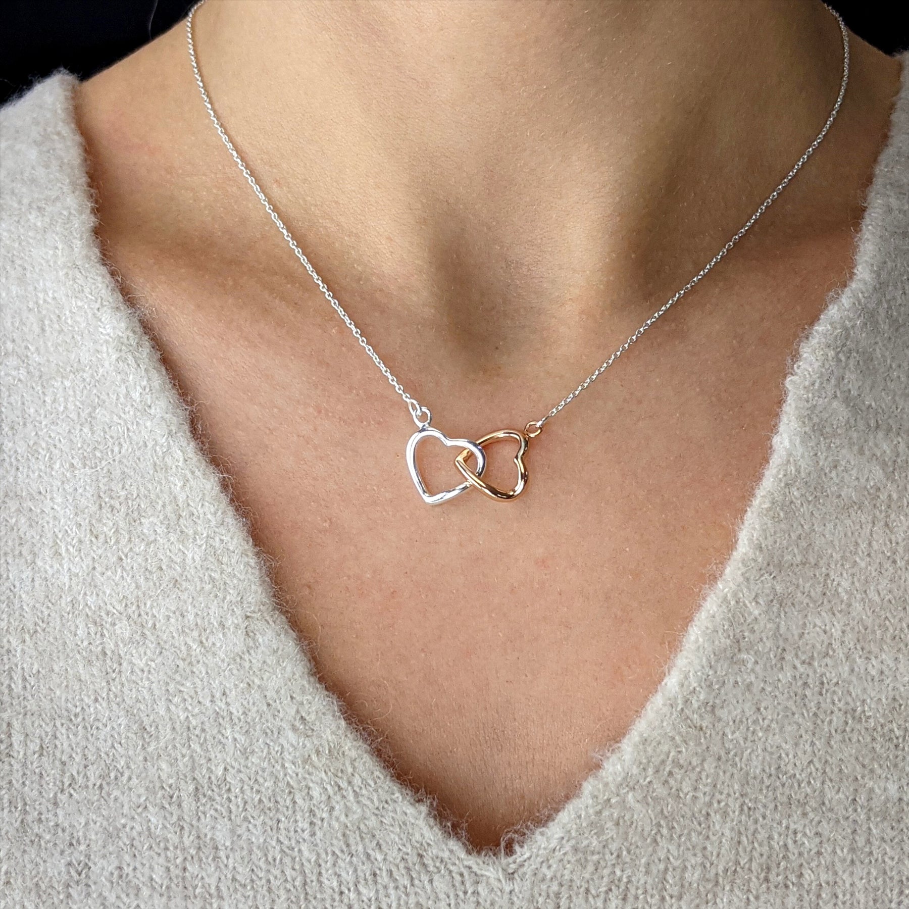 Interlocking Double Heart Necklace