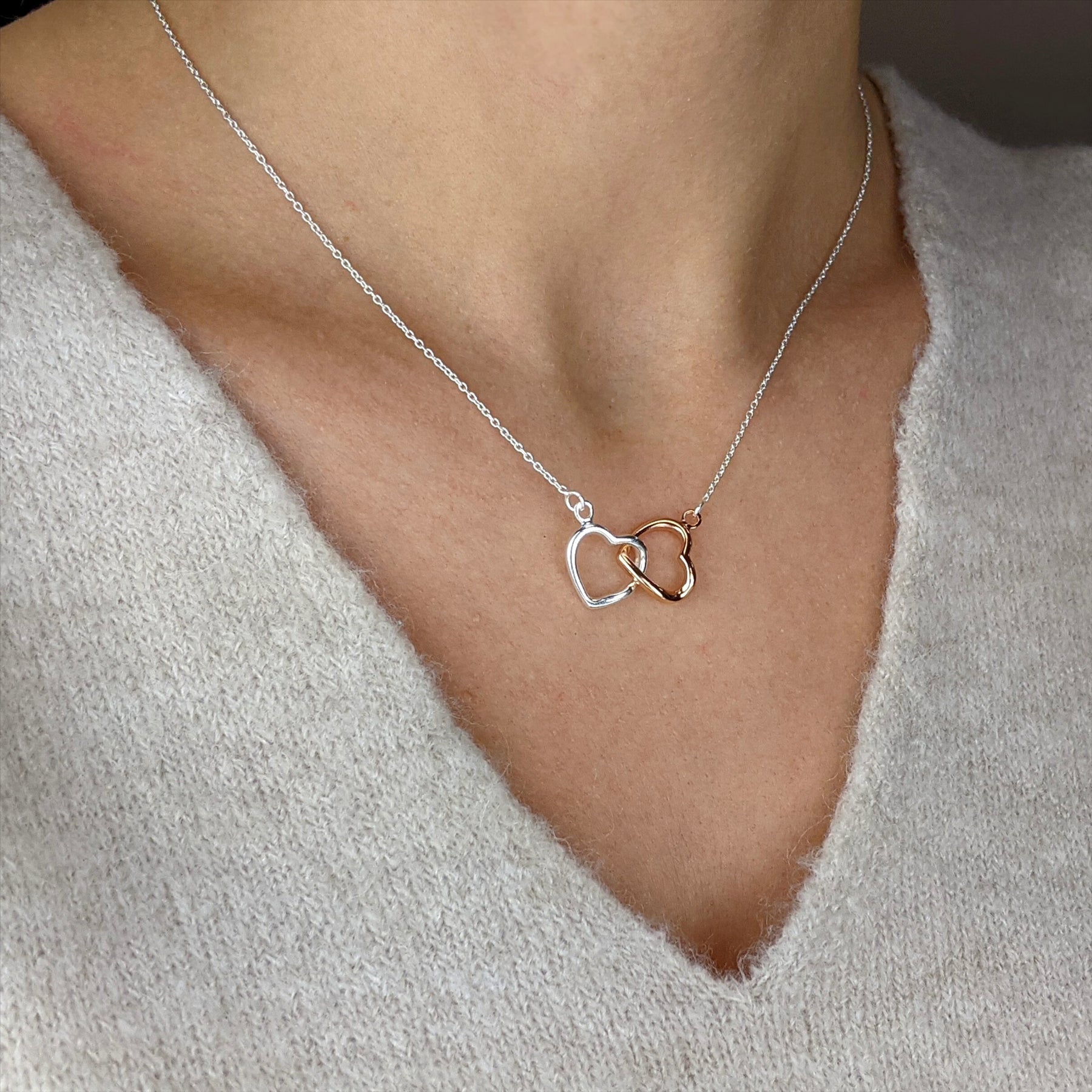 Interlocking Double Heart Necklace